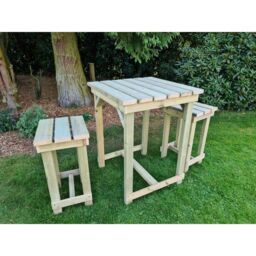 Churnet Valley Garden Furniture Ltd Butchers Bar Set - L80 x W80 x H107 cm in Brown - thumbnail 4