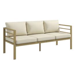 OUTSUNNY Garden Bench with Cushions, Outdoor Furniture, Cream White - Size: 3 Seater - thumbnail 2