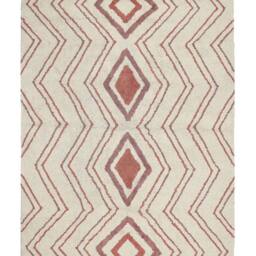 Wyld and Coco Hand-Tufted Cotton Geometric Shag Rug Beige Pink 160 x 230 cm - Size: 160 cm x 230 cm - thumbnail 2