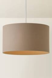 ValueLights Reni Taupe Fabric Easy Fit Drum Ceiling Lamp Shade in Beige - Size: Medium - thumbnail 3