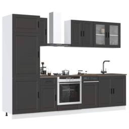 Berkfield Home 8 Piece Kitchen Cabinet Set Kalmar Black Engineered Wood - thumbnail 2