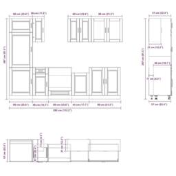 Berkfield Home 8 Piece Kitchen Cabinet Set Kalmar Black Engineered Wood - thumbnail 8