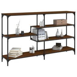 Berkfield Home Console Table Brown Oak 160x32x95 cm Engineered Wood - Size: 160 x 32 x 95 cm - thumbnail 3