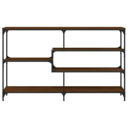 Berkfield Home Console Table Brown Oak 160x32x95 cm Engineered Wood - Size: 160 x 32 x 95 cm - thumbnail 4