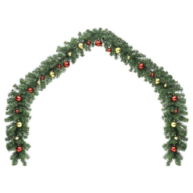 Berkfield Home Christmas Garland Decorated with Baubles & LED Lights 5 m - image 1