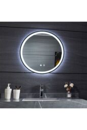 Living and Home 60cm Black Round LED Bathroom Wall Mirror - Touch Control, Demister & Adjustable Colour Temperature - thumbnail 3