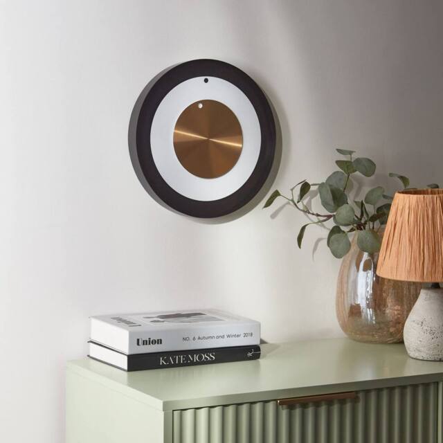 Wyld and Coco Aurelia Home Wall Clock 30 cm - Minimalist Black White Gold Accent - image 1