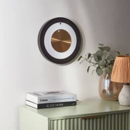 Wyld and Coco Aurelia Home Wall Clock 30 cm - Minimalist Black White Gold Accent
