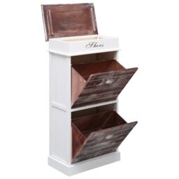 Berkfield Home Shoe Cabinet Brown 50x28x98 cm Paulownia Wood - Size: 50 x 28 x 98 cm - thumbnail 4