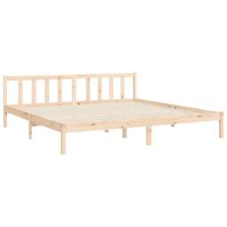 Berkfield Home Beautiful Bed Frame with Headboard 180x200 cm Super King Solid Wood in Light Tan - thumbnail 9