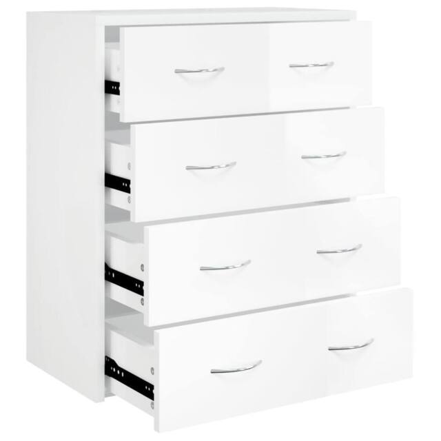 Berkfield Home Sideboard with 4 Drawers 60x30.5x71 cm High Gloss White - image 1