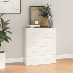 Berkfield Home Sideboard with 4 Drawers 60x30.5x71 cm High Gloss White - thumbnail 2