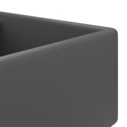 Berkfield Home Luxury Basin Overflow Square Matt Dark Grey 41x41 cm Ceramic - thumbnail 4