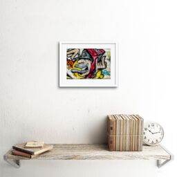 "Artery8 Wall Art Print Graffiti Guy Dude Street Art Framed in White - Size: W7"" x H9""" - thumbnail 2
