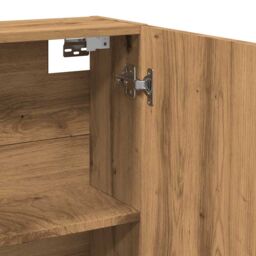 Berkfield Home Bathroom Mirror Cabinet Artisan Oak 64x20x66.5 cm Engineered Wood in Brown - thumbnail 8