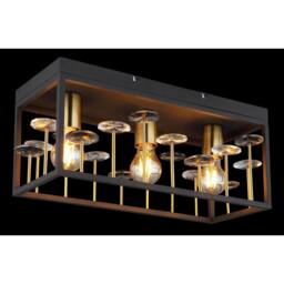 Netlighting Lisbon Semi Flush Ceiling Light Matt Black 3x E27 - thumbnail 4