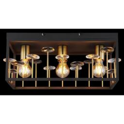 Netlighting Lisbon Semi Flush Ceiling Light Matt Black 3x E27 - thumbnail 5