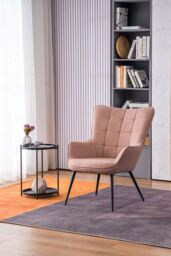 More4Homes Vera Fabric Occasional Living Room Modern Accent Chair in 5 Colours in Pink - thumbnail 1