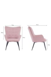 More4Homes Vera Fabric Occasional Living Room Modern Accent Chair in 5 Colours in Pink - thumbnail 6