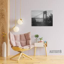"Artery8 New York George Washington Bridge Canvas Wall Art Print in Grey - Size: W18"" x H24""" - thumbnail 3