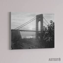 "Artery8 New York George Washington Bridge Canvas Wall Art Print in Grey - Size: W18"" x H24""" - thumbnail 2
