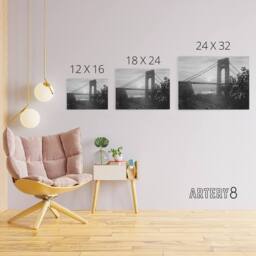 "Artery8 New York George Washington Bridge Canvas Wall Art Print in Grey - Size: W18"" x H24""" - thumbnail 4