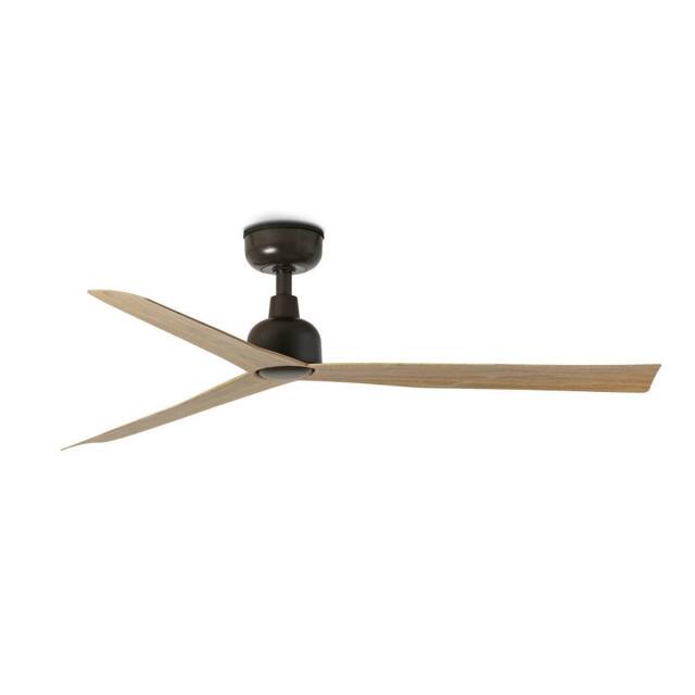 Netlighting Marine 125cm Ceiling Fan Dark Brown Oak Blades IP44 - image 1