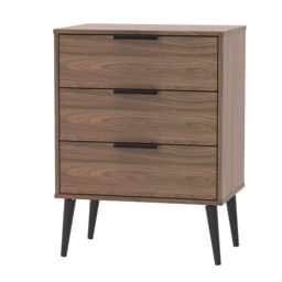 Ready Assembled 2 U Fuji 3 Drawer Chest (Ready Assembled) in Walnut - thumbnail 2