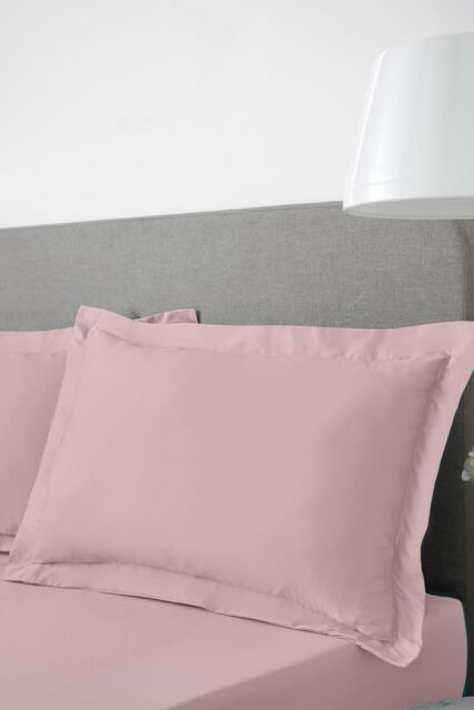 Bianca '400 Thread Count Cotton Sateen' Oxford Pillowcase Pair in Pink - image 1