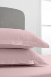 Bianca '400 Thread Count Cotton Sateen' Oxford Pillowcase Pair in Pink - thumbnail 2