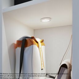 Loops 4x ALUMINIUM Ultra-Slim Round Under Cabinet Kitchen Light & Driver Kit - AUTO ON / Off-PIR - Natural White LED - thumbnail 4
