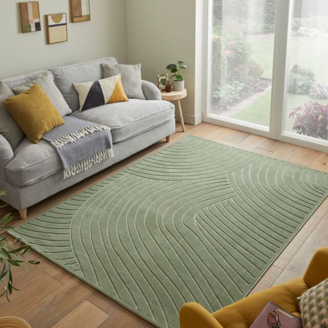 The Rug Shop UK Green Modern Abstract Green Polyester Area Rug - Size: 240 cm x 330 cm - image 1