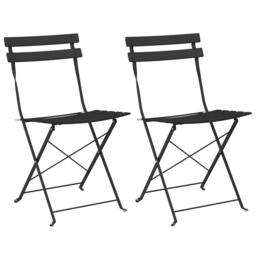 Berkfield Home Outdoor Chairs Anthracite Metal Standard Foldable in Black - thumbnail 3