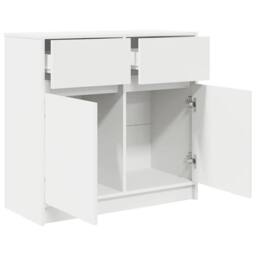 Berkfield Home Sideboard with Drawer White 80x34x76 cm Engineered Wood - Size: 80 x 34 x 76 cm - thumbnail 5