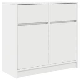 Berkfield Home Sideboard with Drawer White 80x34x76 cm Engineered Wood - Size: 80 x 34 x 76 cm - thumbnail 3