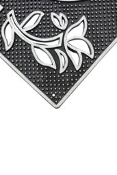 JVL Metallic Look Welcome Floral PVC Scraper Doormat 45x75cm Silver - Size: 45 cm x 75 cm - thumbnail 4