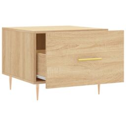 Berkfield Home Coffee Table Sonoma Oak 50x50x40 cm Engineered Wood in Brown - Size: 50 x 50 x 40 cm - thumbnail 6