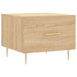 Berkfield Home Coffee Table Sonoma Oak 50x50x40 cm Engineered Wood in Brown - Size: 50 x 50 x 40 cm - thumbnail 2