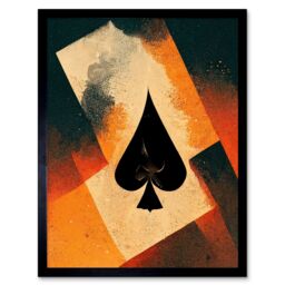 "Artery8 Wall Art Print Ace Of Spades Card Casino Poker Abstract Art Framed in Black - Size: W12"" x H16""" - thumbnail 1