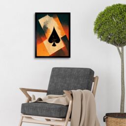 "Artery8 Wall Art Print Ace Of Spades Card Casino Poker Abstract Art Framed in Black - Size: W12"" x H16""" - thumbnail 2