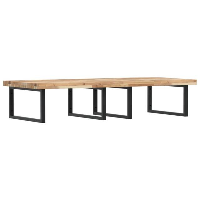 Berkfield Home Basin Shelf Wall Mounted Steel & Solid Wood Acacia in Brown - image 1