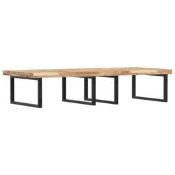 Berkfield Home Basin Shelf Wall Mounted Steel & Solid Wood Acacia in Brown - thumbnail 6
