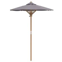 Berkfield Home Garden Parasol Dark Grey 150x210 cm Bamboo - thumbnail 1