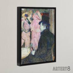 "Artery8 Maxime Dethomas Portrait Framed Canvas Wall Art Print Toulouse Lautrec - Size: W24"" x H32""" - thumbnail 2