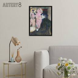 "Artery8 Maxime Dethomas Portrait Framed Canvas Wall Art Print Toulouse Lautrec - Size: W24"" x H32""" - thumbnail 3