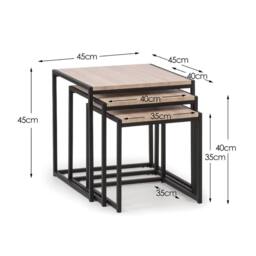 Cheshire Camden Nest Of 3 Tables in Sonoma Oak - thumbnail 4