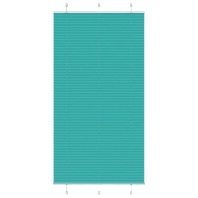 Berkfield Home Pleated Blind Petrol Green 105x200 cm Fabric Width 104.4 cm Polyester - image 1