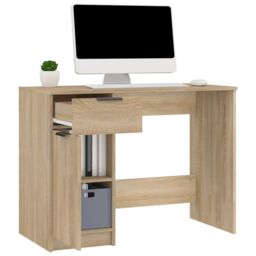 Berkfield Home Desk Sonoma Oak 100x50x75 cm Engineered Wood in Brown - Size: 100 x 50 x 75 cm - thumbnail 5