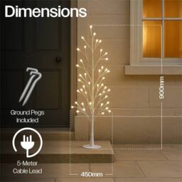 Xmas Haus 90cm 96 Warm White/w Micro Led Tree White 5M Lead - thumbnail 2