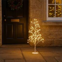 Xmas Haus 90cm 96 Warm White/w Micro Led Tree White 5M Lead - thumbnail 1